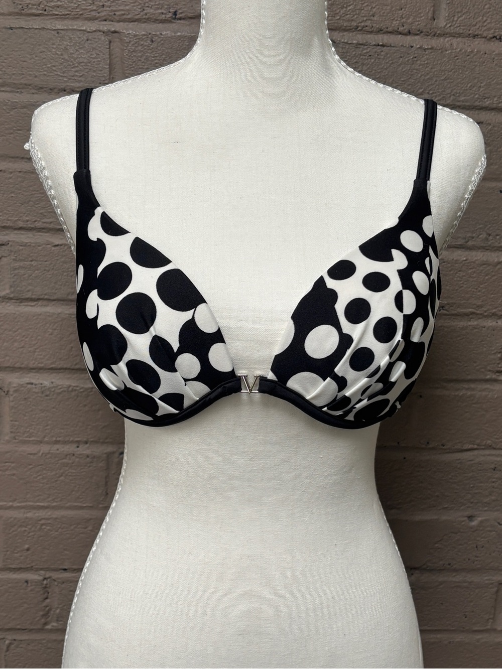 Venus black & white print bikini top C cup